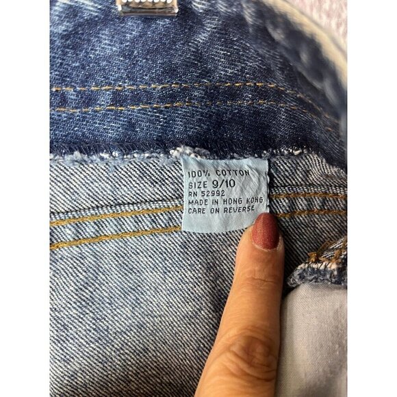 Jordache Jeans Womens 9/10 Blue Dark Button Ankle High Rise Corset 80s Bareback - Picture 14 of 15